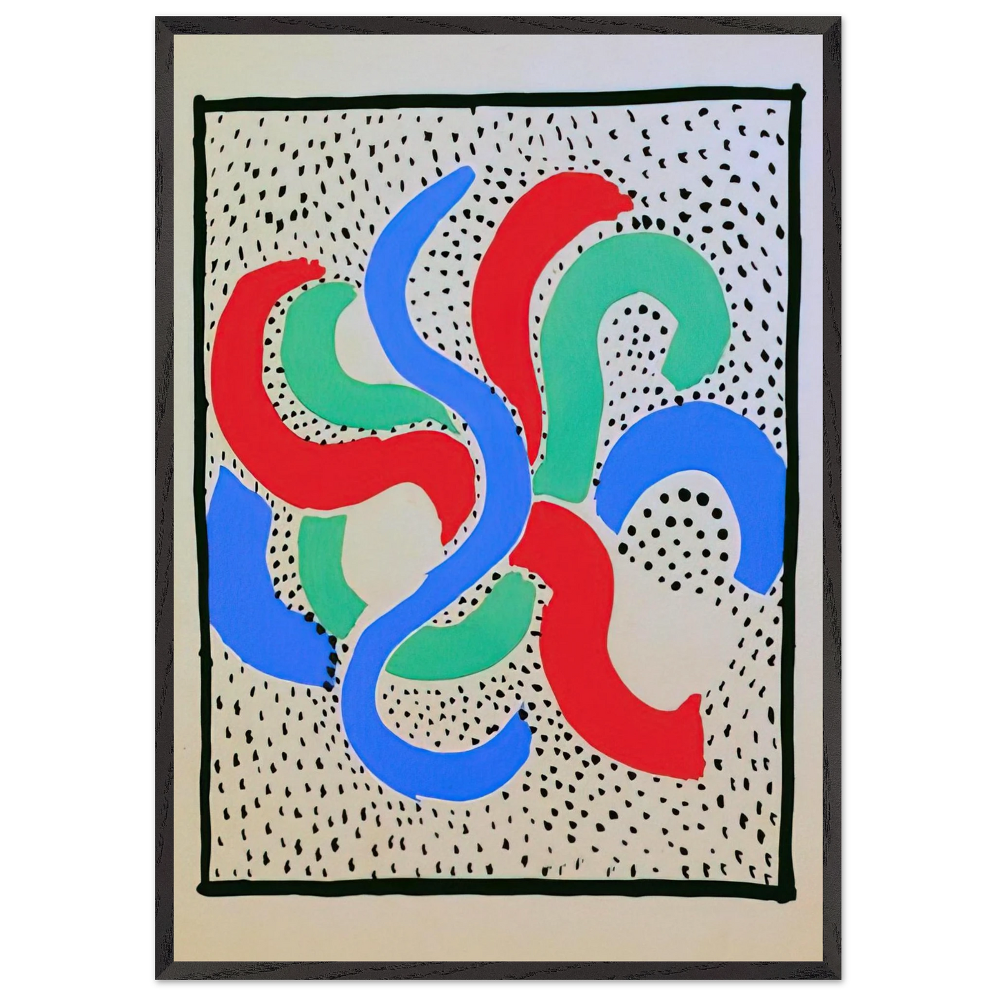 COMPOSITION 28 - Sonia Delaunay Framed Art Print – Black Wooden Frame - Default Title - -Framed Art Print