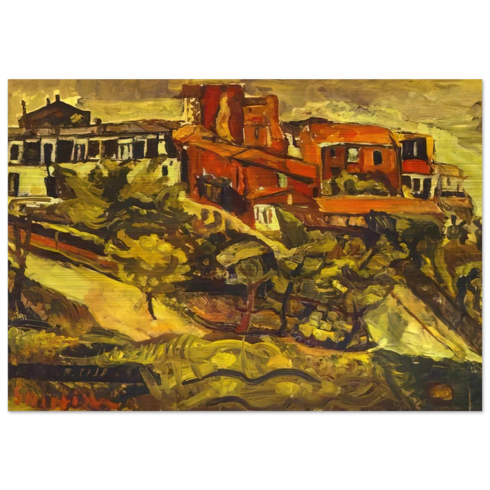 RED HOUSES - Chaim Soutine Brushed Aluminum Print - 70x100 cm / 28x40 inches | Chaim Soutine Aluminum Print | Chaim Soutine Prints