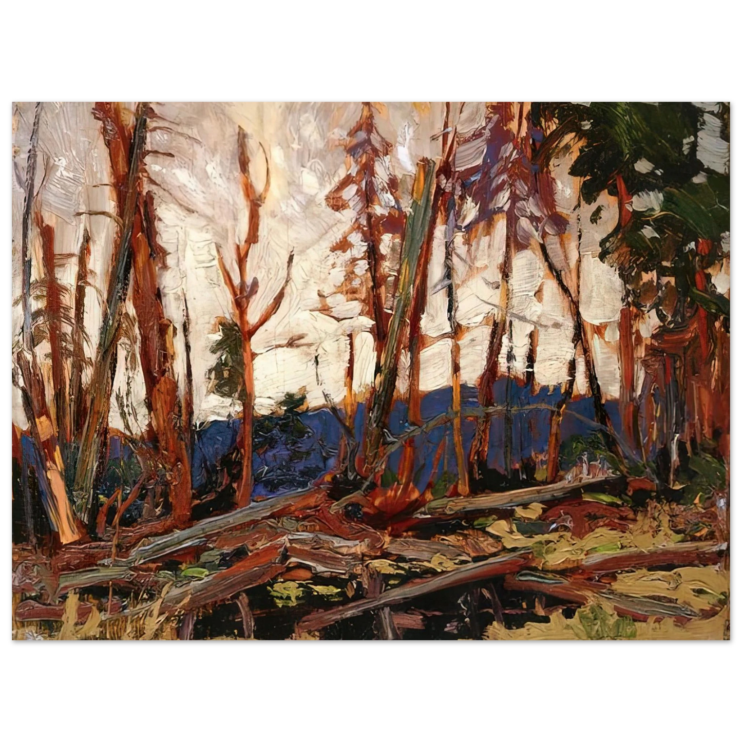Tom Thomson - BURNT COUNTRY EVENING SKETCH FOR BURNT LAND 1914 Fine Art Poster - Default Title