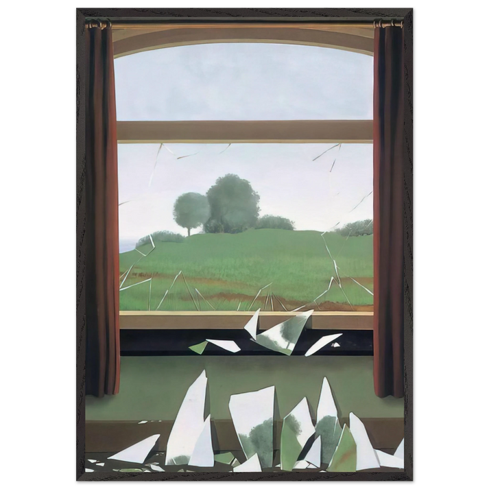 THE KEY TO THE FIELDS 1936 - Rene Magritte 70x100 cm / 28x40 inches Framed Art Print – Black Wooden Frame