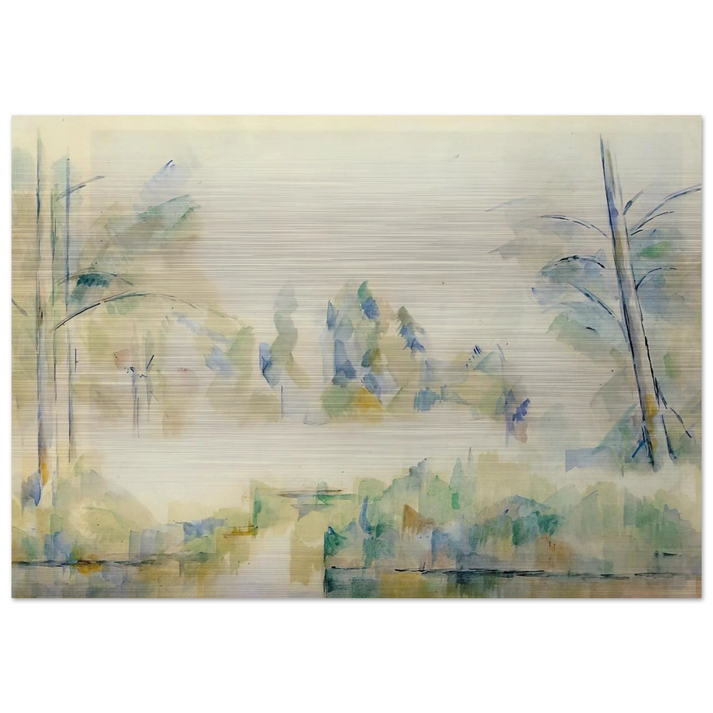 Trees by the Water - Paul Cézanne Brushed Aluminum Print - 70x100 cm / 28x40 inches | Paul Cézanne Aluminum Print | Paul Cézanne Prints