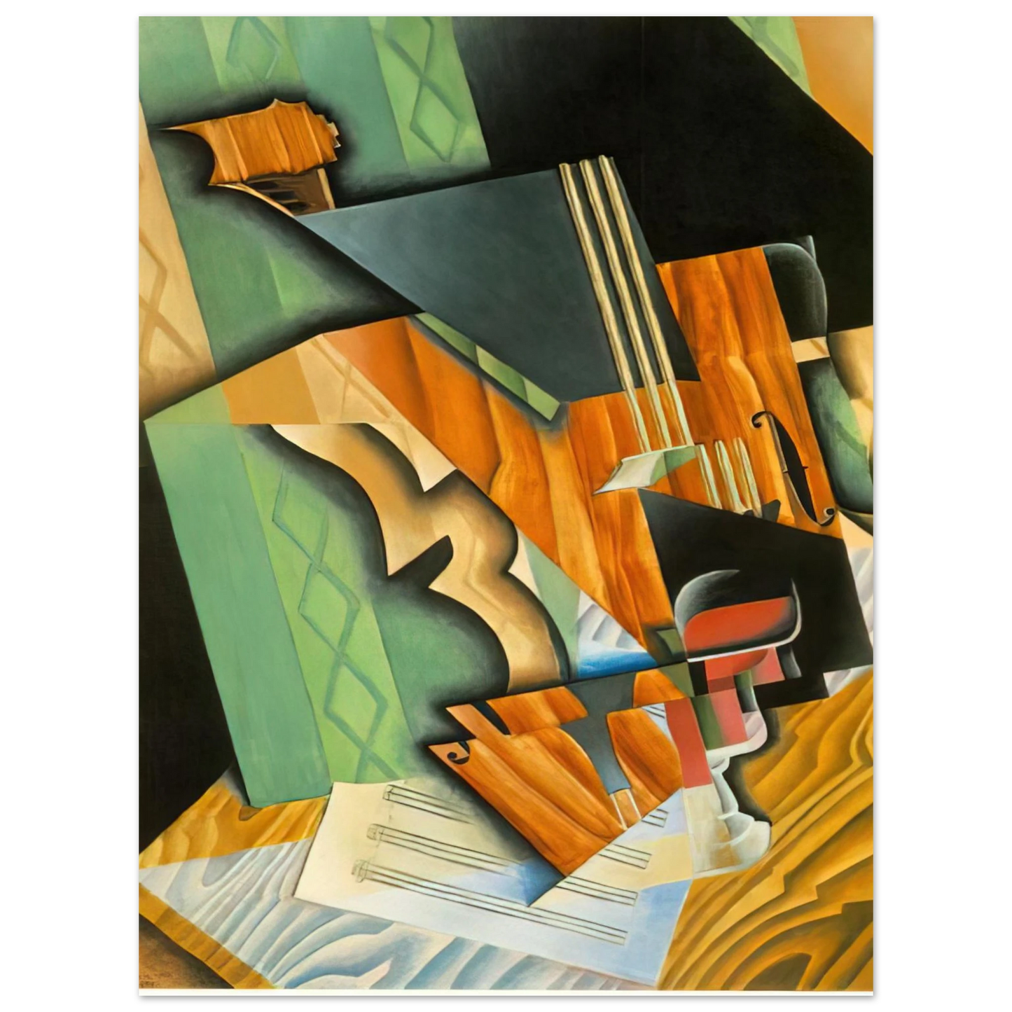 Juan Gris - VIOLIN AND GLASS 1915 Fine Art Poster - Default Title