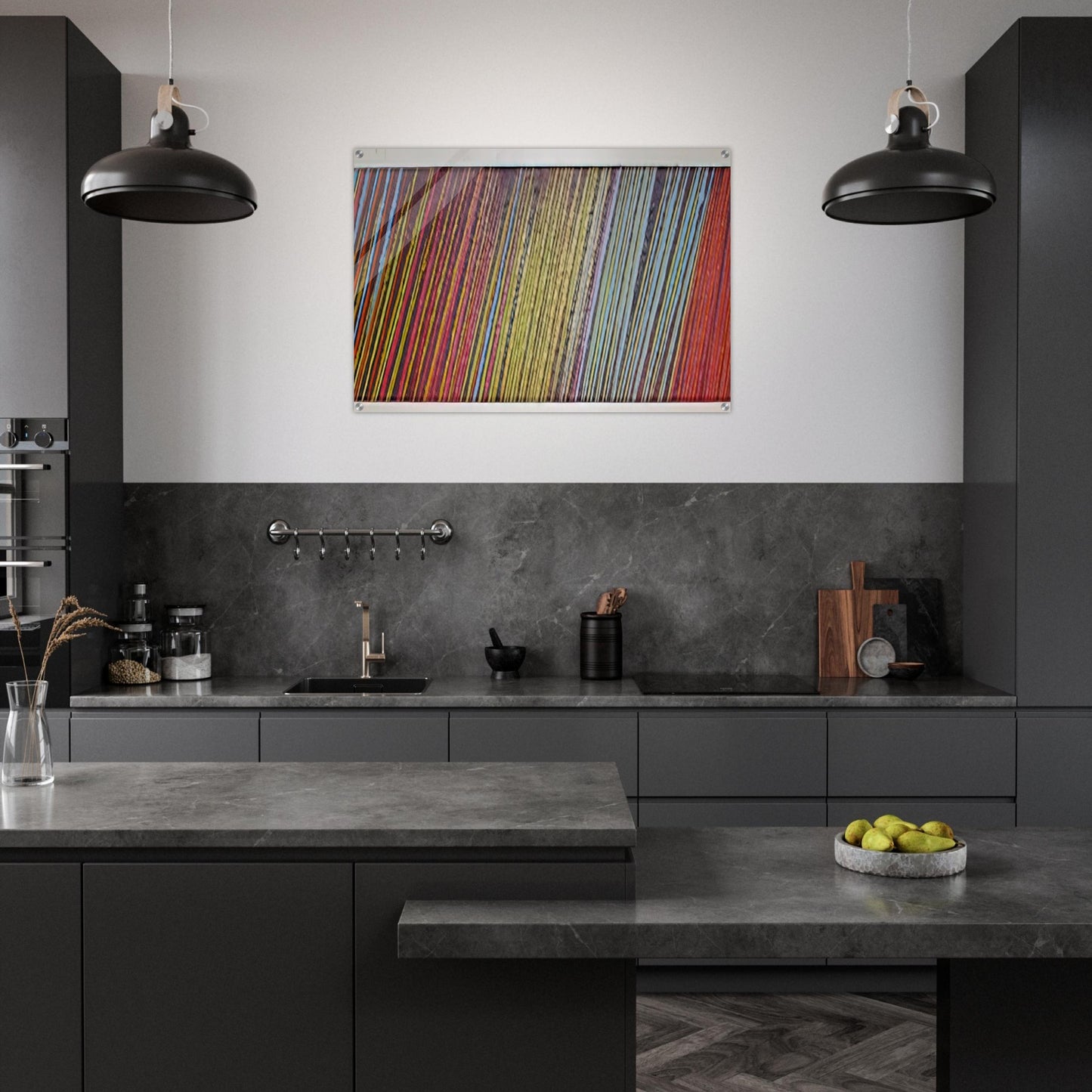 Red Line Painting - 1968 - Ronnie Landfield Acrylic Print - 70x100 cm / 28x40″ inches