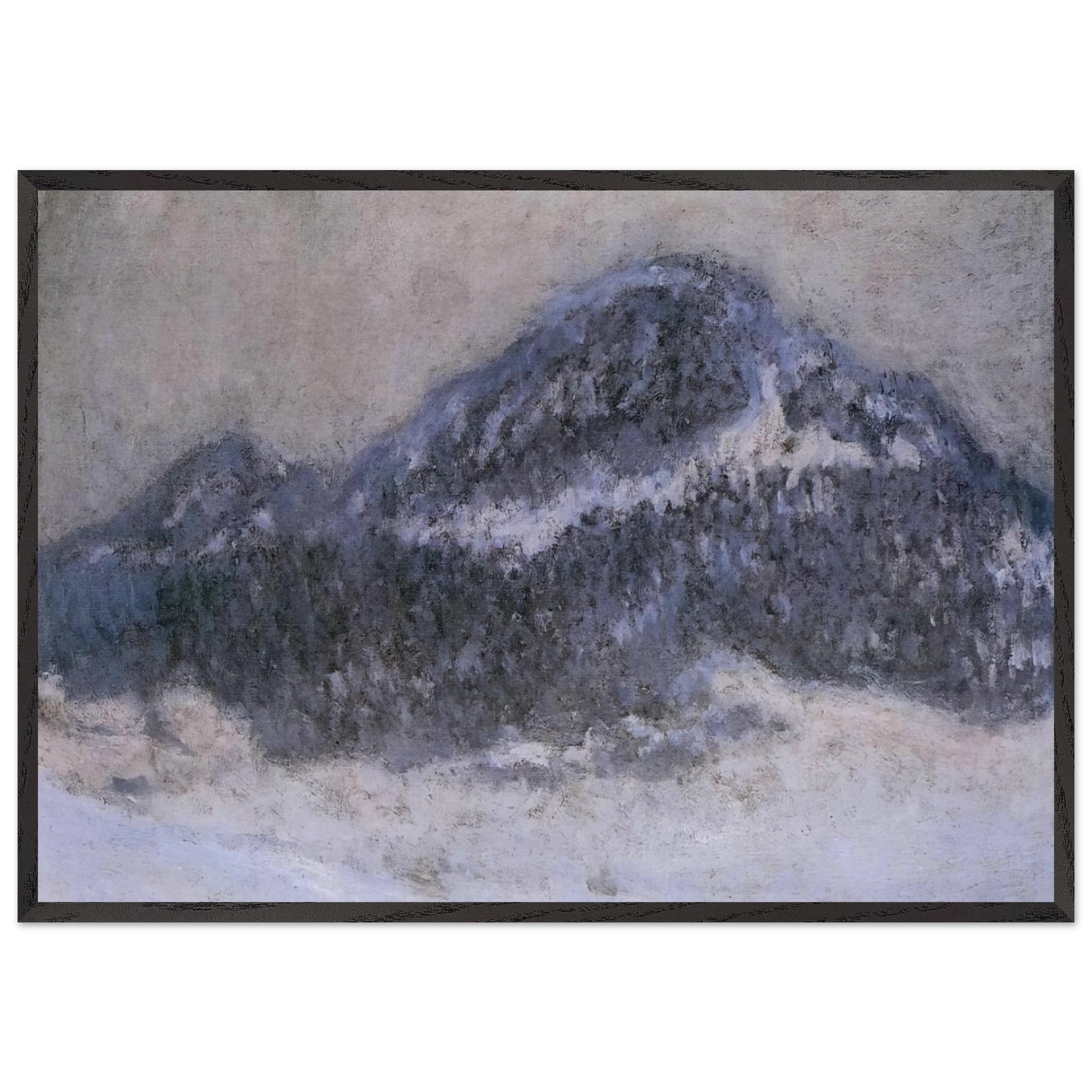 Mount Kolsaas in Misty Weather - claude monet Framed Art Print – Black Wooden Frame - Default Title - -Framed Art Print