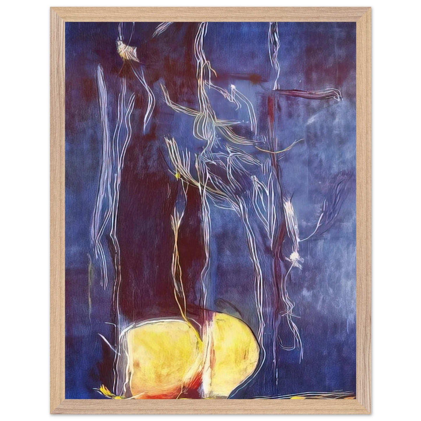 Helen Frankenthaler - All About Blue - 1994 Wall art - A3 (29.7 x 42 cm) - Premium Wooden Framed Poster With Fine Art Paper - Black frame