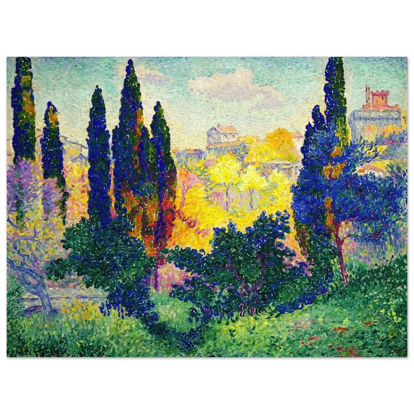 Henri-Edmond Cross - The Cypresses at Cagnes Fine Art Poster - Default Title
