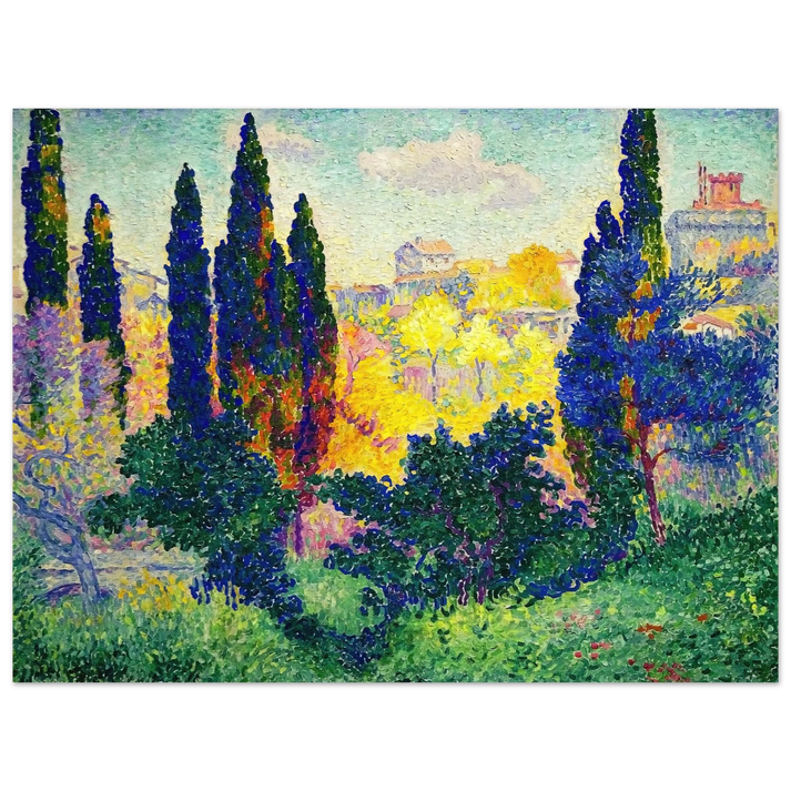 Henri-Edmond Cross - The Cypresses at Cagnes 75x100 cm / 30x40inches Fine Art Poster