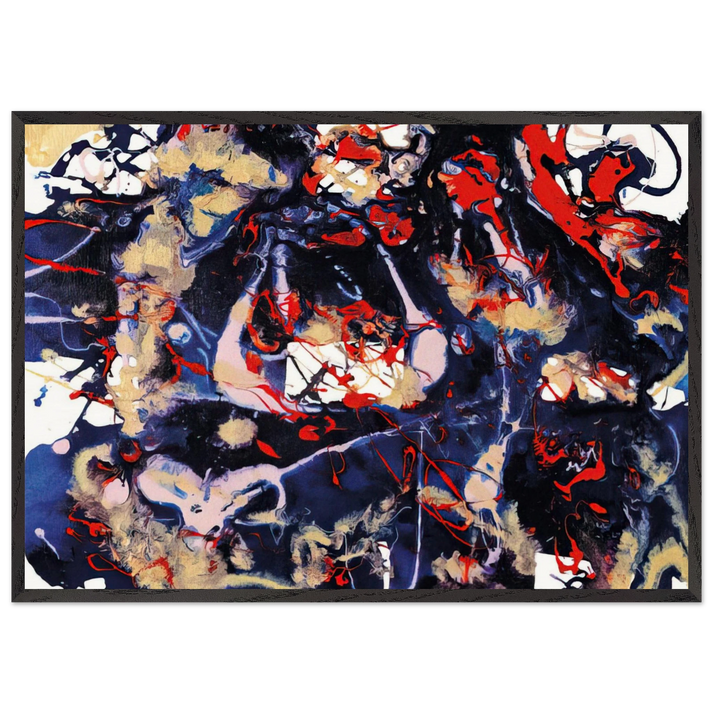 Untitled SFP94-77 SFF 1753 - Sam Francis 70x100 cm / 28x40 inches Framed Art Print – Black Wooden Frame