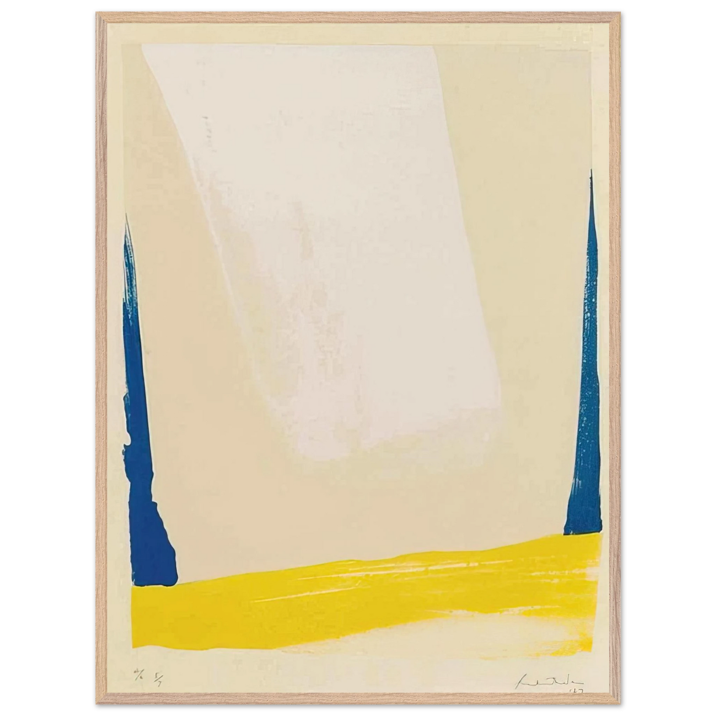 Helen Frankenthaler - White Portal - 1967 Wall art - 45x60 cm / 18x24 inches - Premium Wooden Framed Poster With Fine Art Paper - Black frame