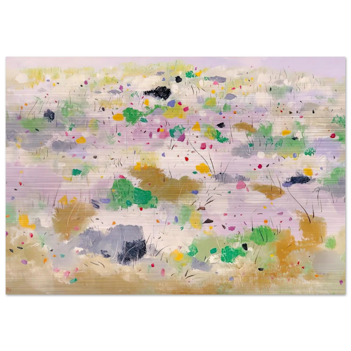 The Blooming Mountain - Abstract Expressionism, Ink and wash painting - Wu Guanzhong Brushed Aluminum Print - 70x100 cm / 28x40 inches | Wu Guanzhong Aluminum Print | Wu Guanzhong Prints