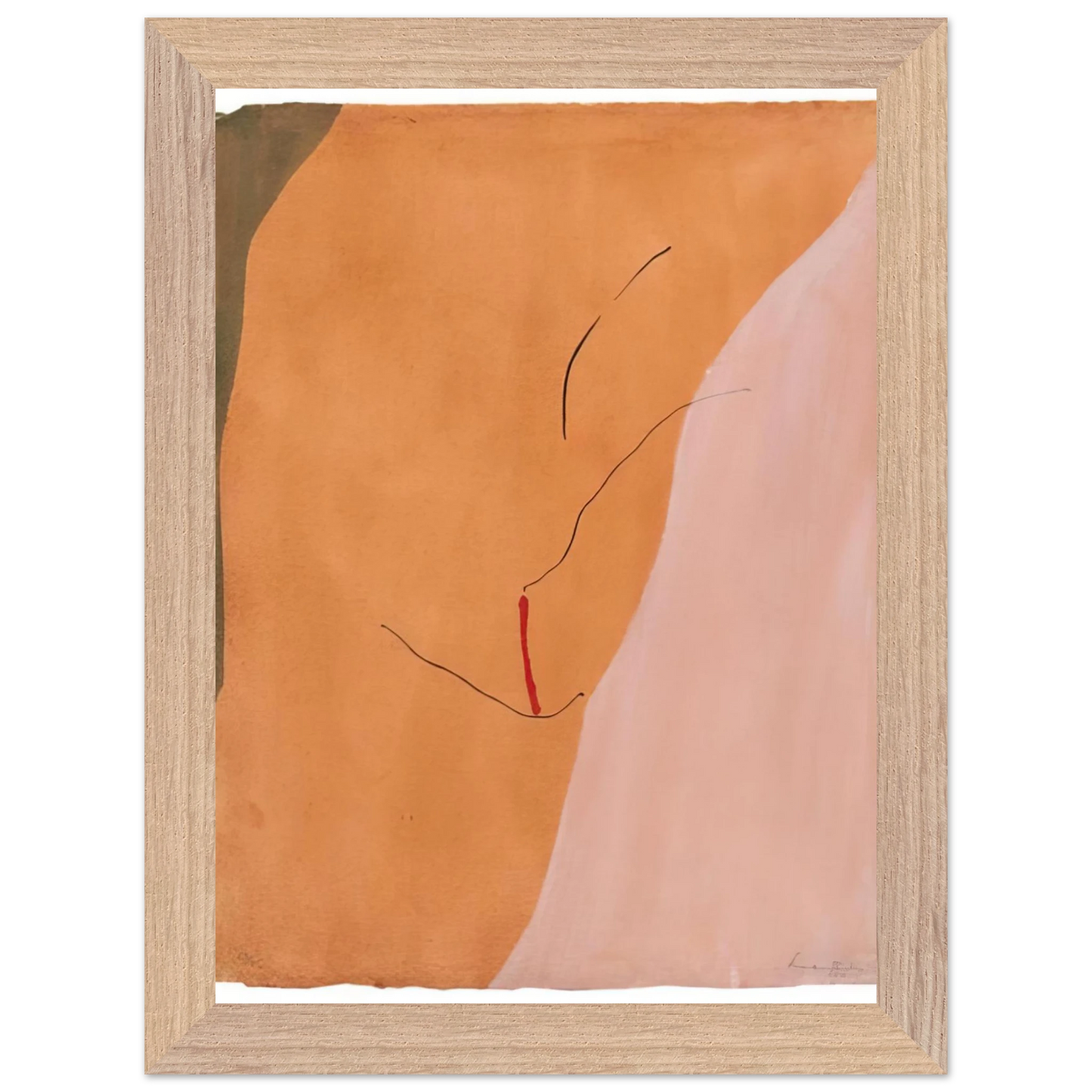 Helen Frankenthaler - Sanguine Mood - 1971 Wall art - 15x20 cm / 6x8 inches - Premium Wooden Framed Poster With Fine Art Paper - Black frame