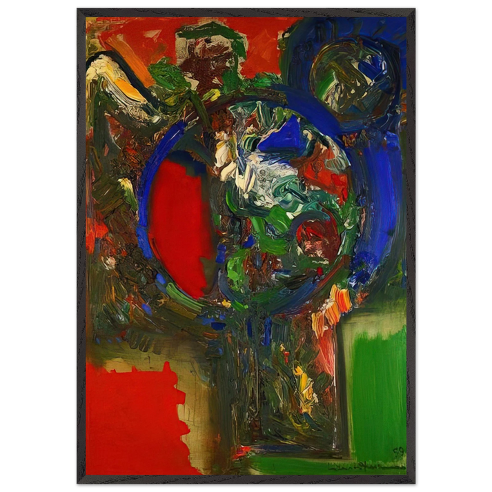 The Bouquet - Hans Hofmann 70x100 cm / 28x40 inches Framed Art Print – Black Wooden Frame