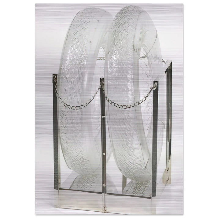 UNTITLED GLASS TIRES 1997 - Robert Rauschenberg Brushed Aluminum Print - 70x100 cm / 28x40 inches | Robert Rauschenberg Aluminum Print | Robert Rauschenberg Prints