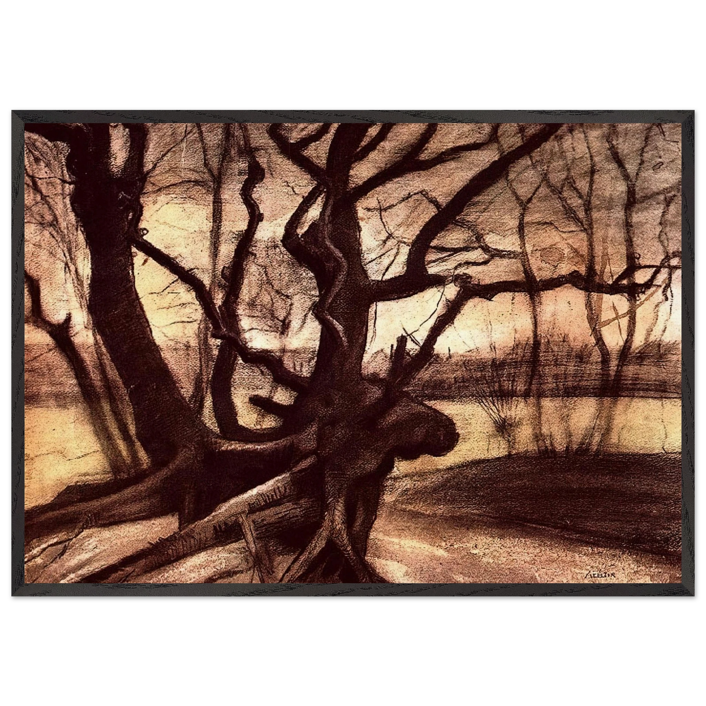 Study of a Tree - Vincent van Gogh Framed Art Print – Black Wooden Frame - Default Title - -Framed Art Print