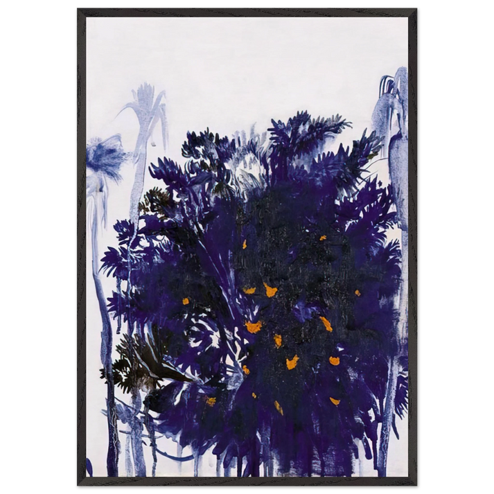 Moreton Bay Fig and Palm Trees - figurative - Brett Whiteley 70x100 cm / 28x40 inches Framed Art Print – Black Wooden Frame
