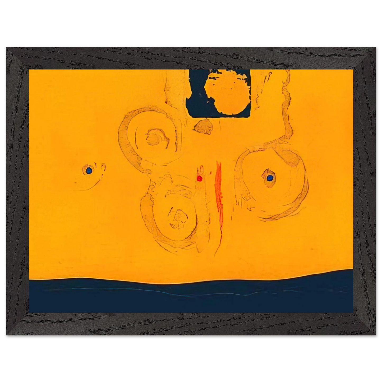 Helen Frankenthaler - Plaza Real - 1988 Wall art - 13x18 cm / 5x7 inches - Premium Wooden Framed Poster With Fine Art Paper - Wood frame
