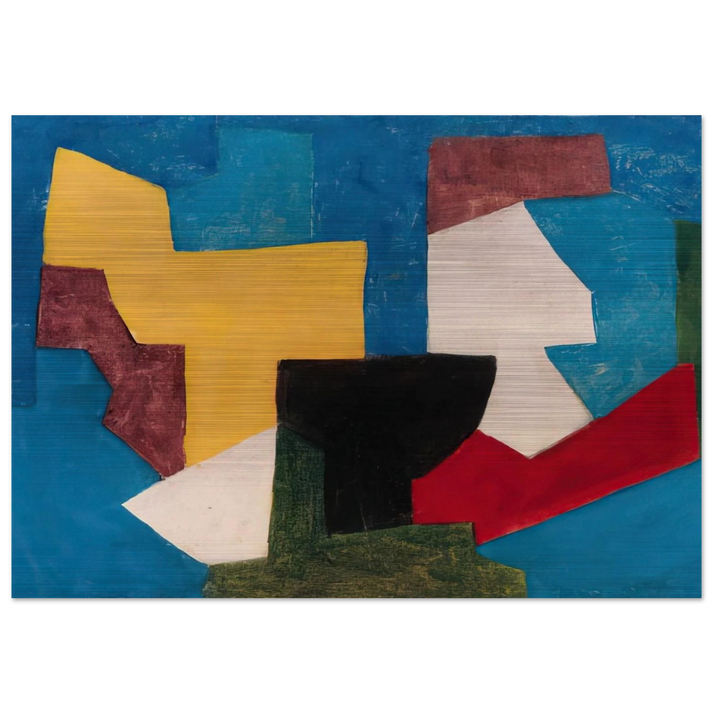 Composition multicolore à dominante bleue - 1969 - Serge Poliakoff Brushed Aluminum Print - 70x100 cm / 28x40 inches | Serge Poliakoff Aluminum Print | Serge Poliakoff Prints