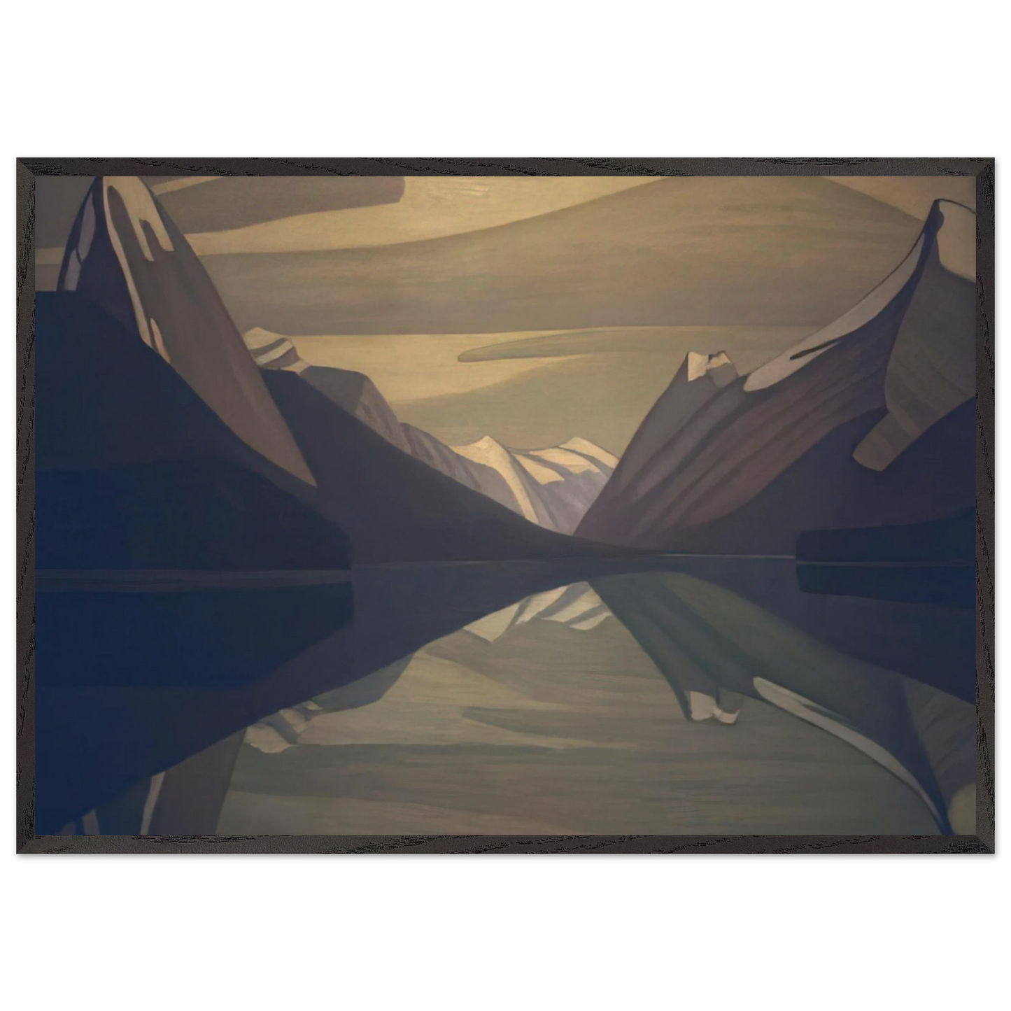 Maligne Lake Jasper Park - 1924 - Lawren Harris 70x100 cm / 28x40 inches Framed Art Print – Black Wooden Frame