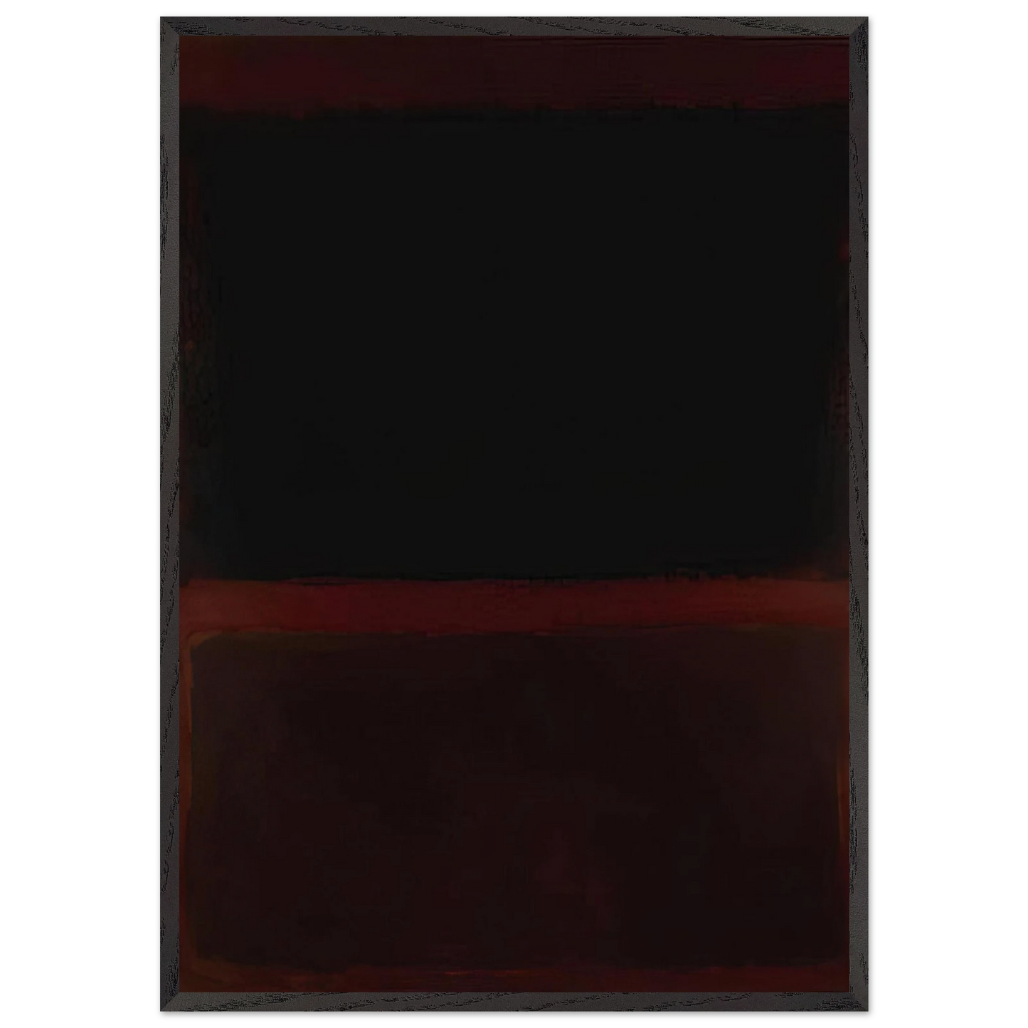 Black on Dark Sienna on Purple - 1960 - Mark Rothko 70x100 cm / 28x40 inches Framed Art Print – Black Wooden Frame