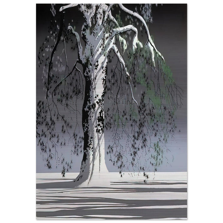 Fir Tree In Snow - Eyvind Earle Brushed Aluminum Print - 70x100 cm / 28x40 inches | Eyvind Earle Aluminum Print | Eyvind Earle Prints