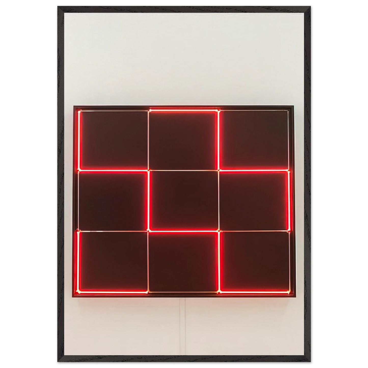 Tirets Neon 0-90 avec 4 rythmes interferents - 1971 - Francois Morellet 70x100 cm / 28x40 inches Framed Art Print – Black Wooden Frame