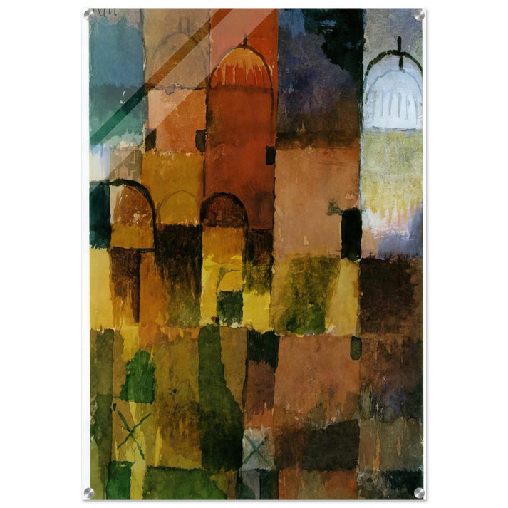 RED AND WHITE DOMES 1914 - Paul Klee Acrylic Print - 70x100 cm / 28x40″ inches