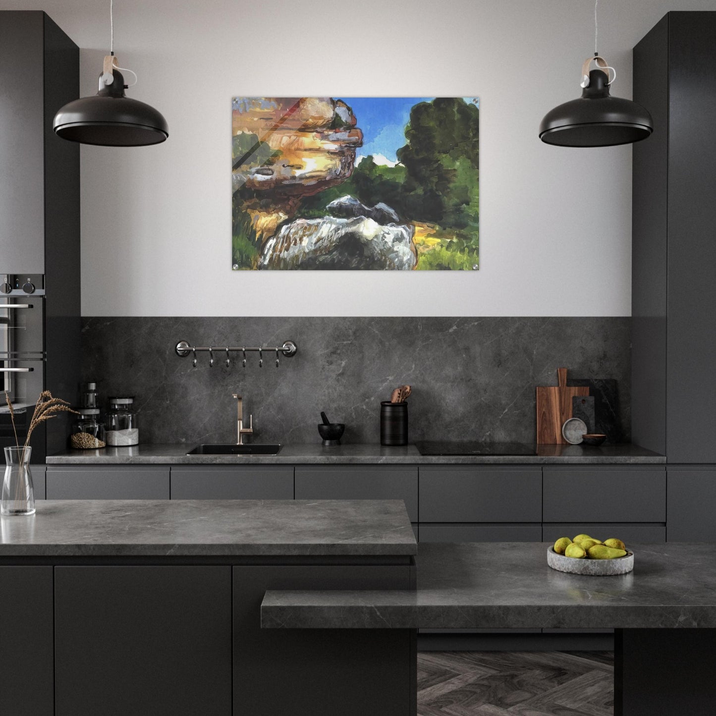 Rocks - Paul Cézanne Acrylic Print - 70x100 cm / 28x40″ inches | Paul Cézanne Wall Art | Paul Cézanne Prints