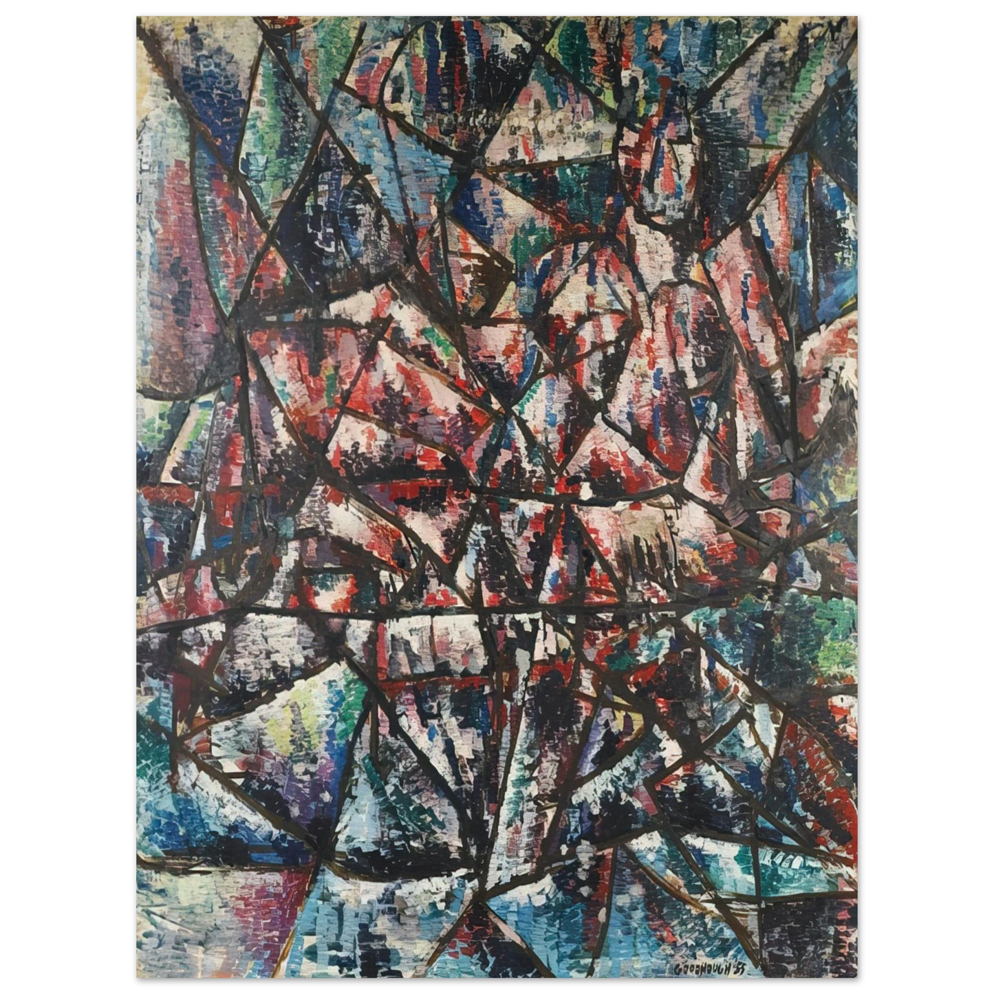 Robert Goodnough - Two Seated Figures - 1955 Fine Art Poster - Default Title