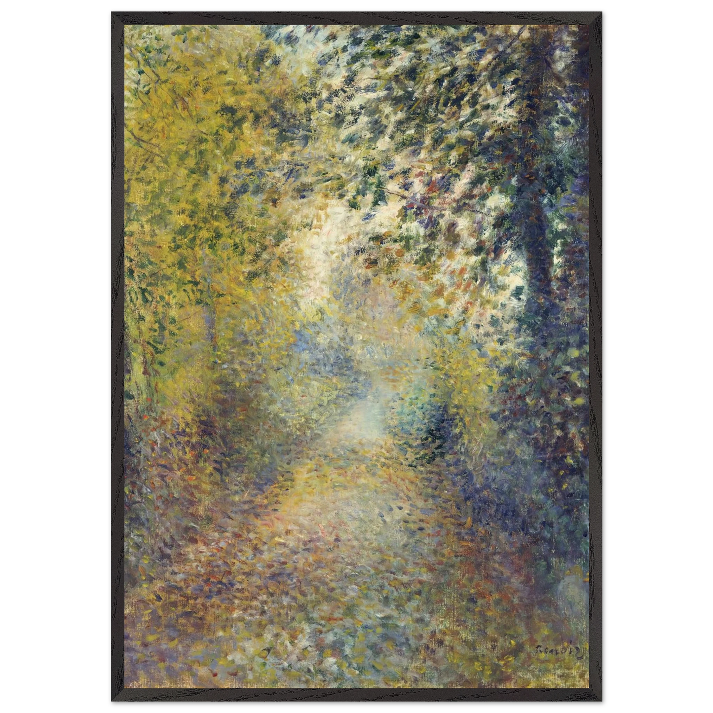 In the Woods N2 - Pierre-Auguste Renoir 70x100 cm / 28x40 inches Framed Art Print – Black Wooden Frame