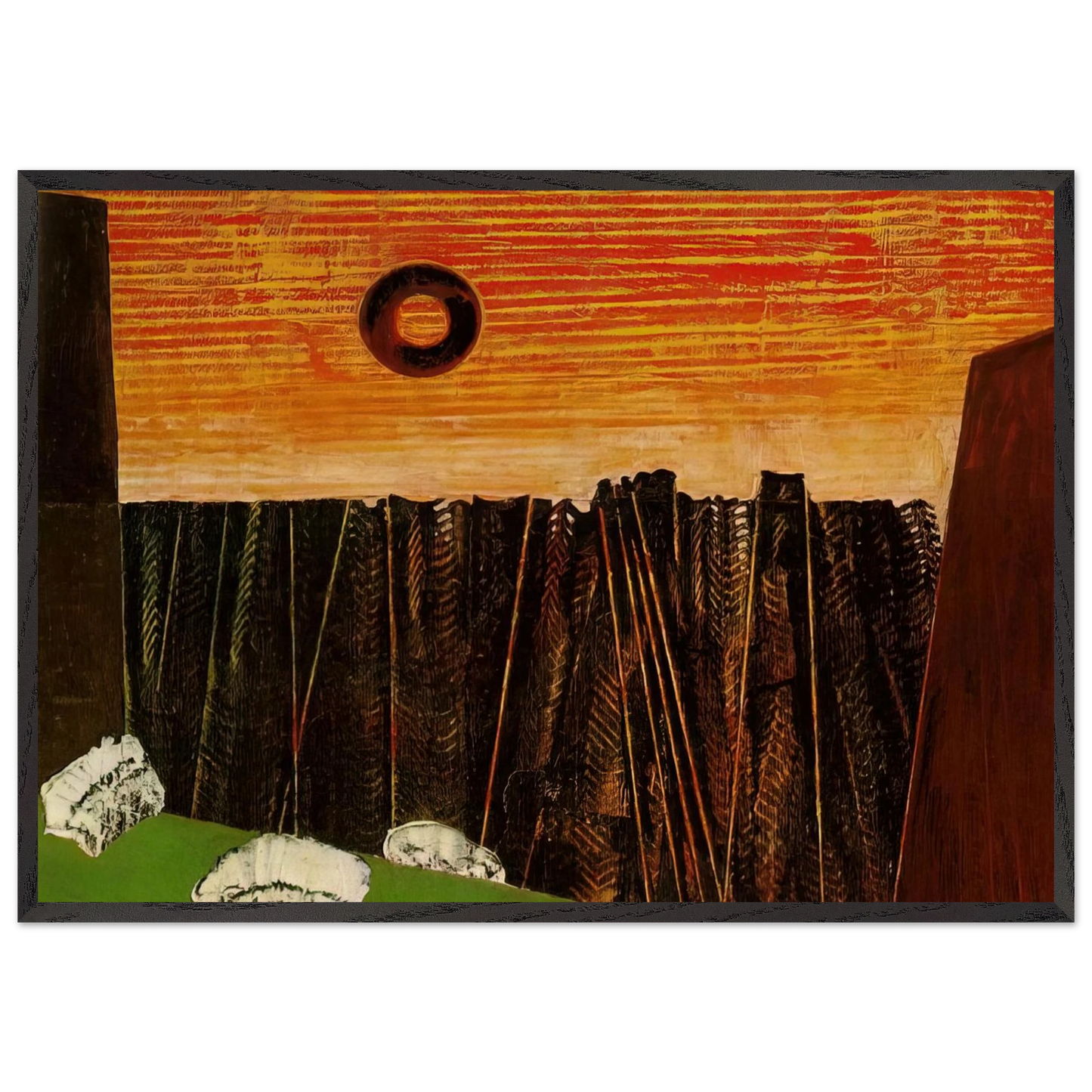 Fishbone Forest - Max Ernst 70x100 cm / 28x40 inches Framed Art Print – Black Wooden Frame