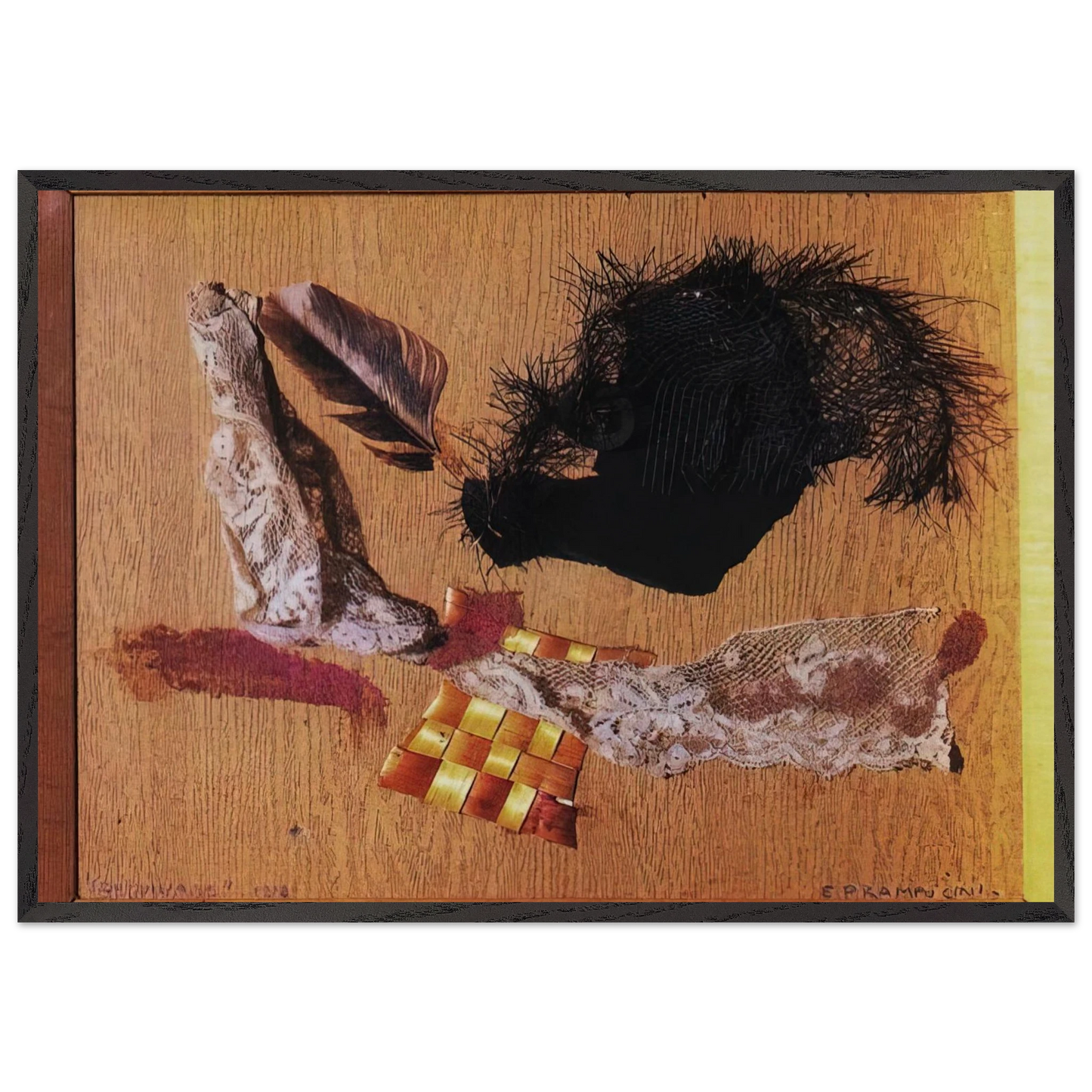 B GUINAGE 1918 - Enrico Prampolini 70x100 cm / 28x40 inches Framed Art Print – Black Wooden Frame