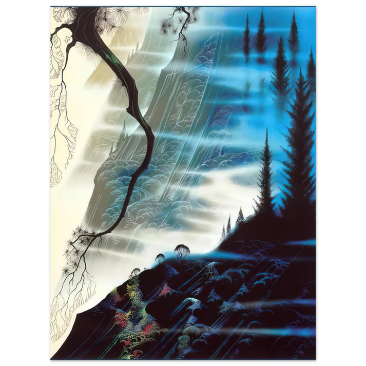 Eyvind Earle - Sea Cliffs and Redwoods 75x100 cm / 30x40inches Fine Art Poster