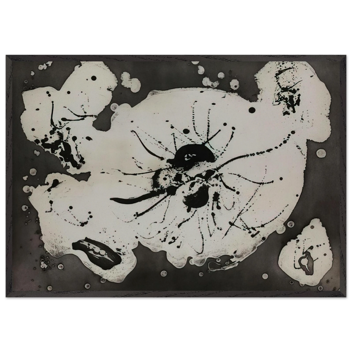 Black Smudge - Sam Francis 70x100 cm / 28x40 inches Framed Art Print – Black Wooden Frame