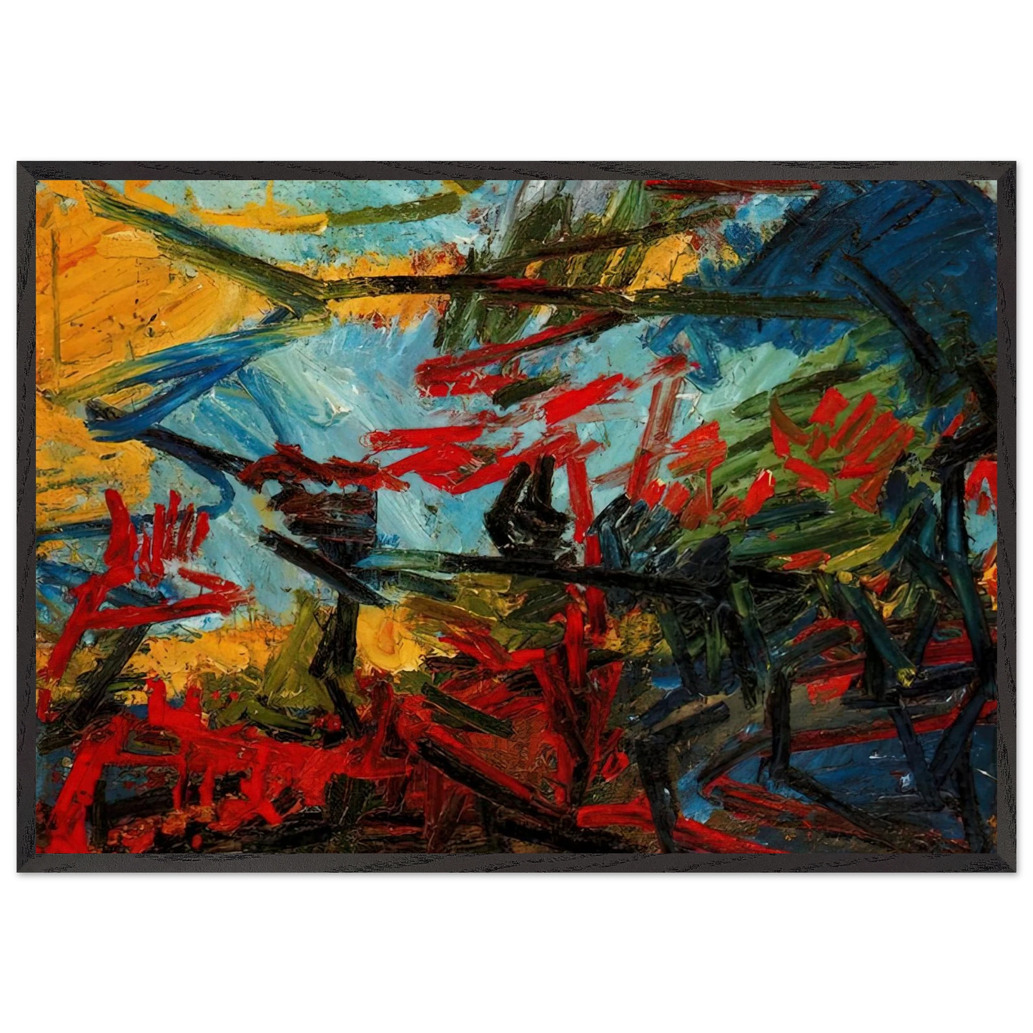 BACCHUS AND ARIADNE - Frank Auerbach 70x100 cm / 28x40 inches Framed Art Print – Black Wooden Frame