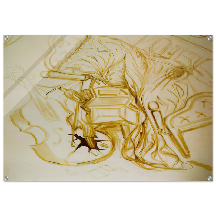 BED AND BEDSIDE TABLE FEROCIOUSLY ATTACKING A CELLO - Salvador Dali Acrylic Print - 70x100 cm / 28x40″ inches