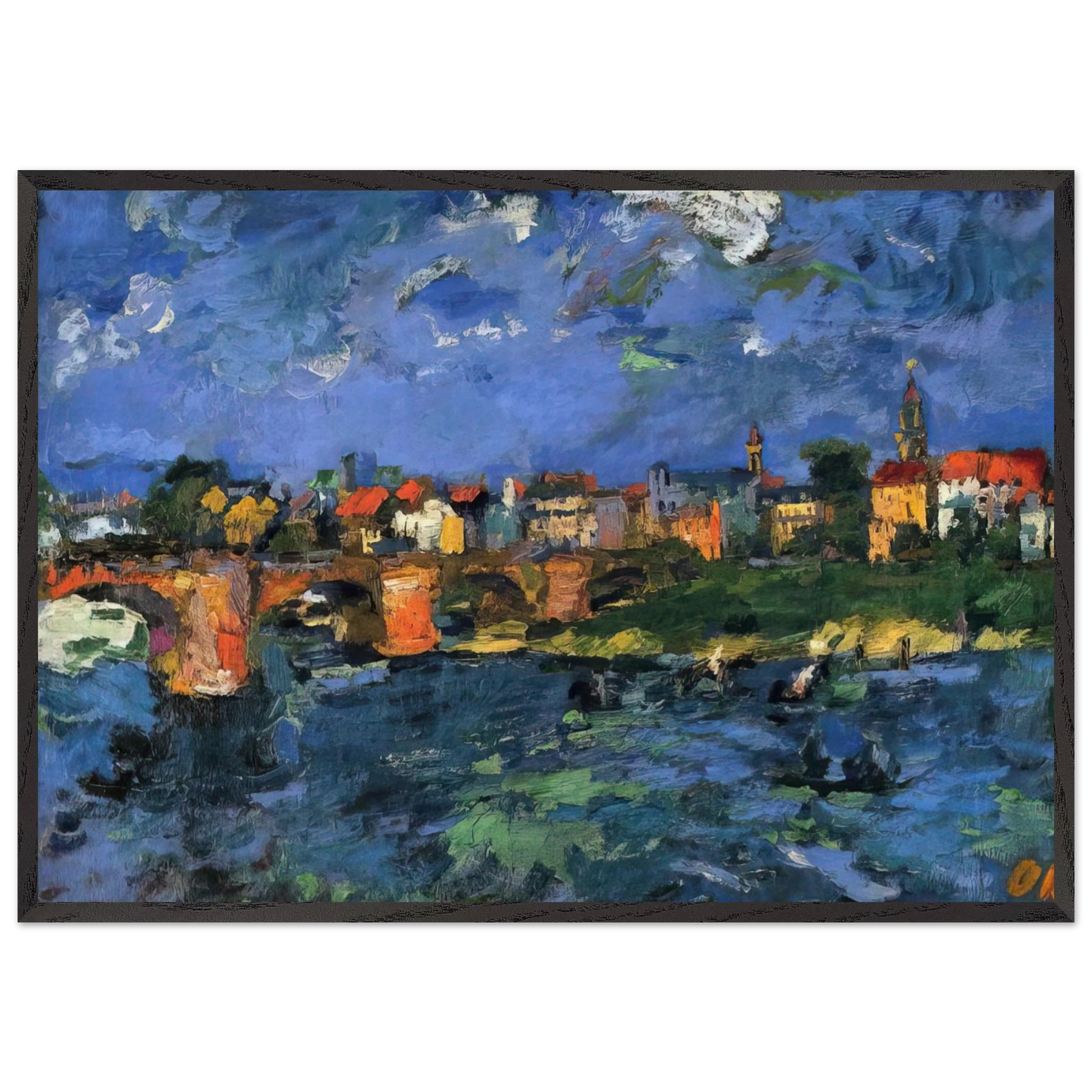 NOTDETECTED235875 - OSKAR KOKOSCHKA 70x100 cm / 28x40 inches Framed Art Print – Black Wooden Frame