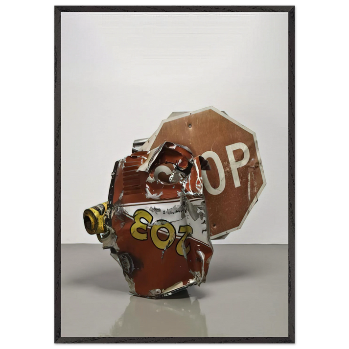 STOP SIDE EARLY WINTER GLUT 1987 - Robert Rauschenberg 70x100 cm / 28x40 inches Framed Art Print – Black Wooden Frame