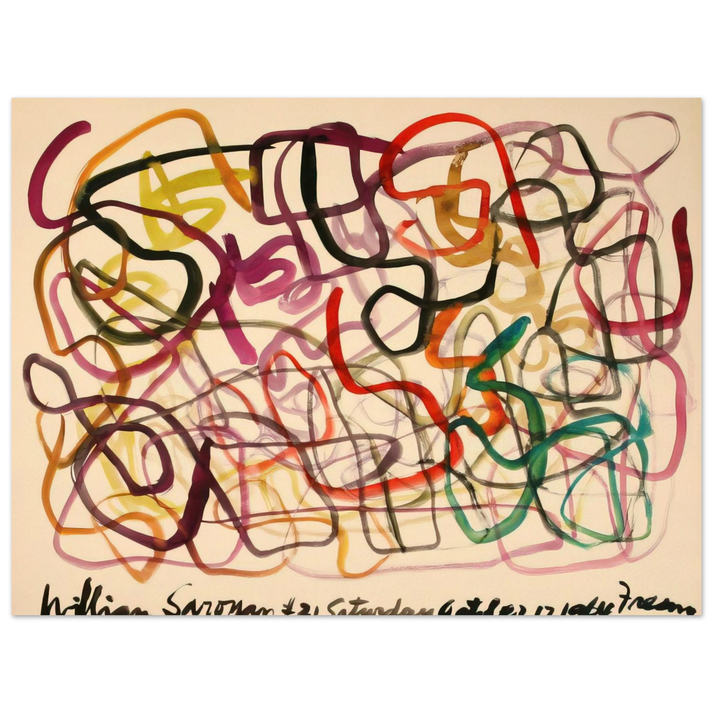 William Saroyan - #21 Saturday October 17, 1964 Fresno - 1964 75x100 cm / 30x40inches Fine Art Poster