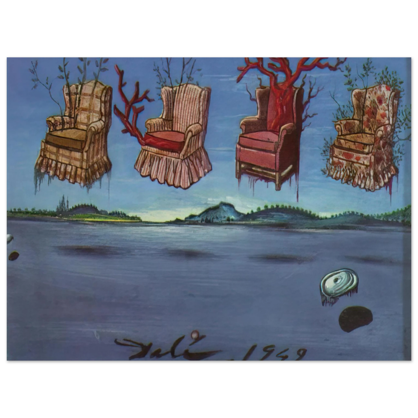 Salvador Dali - FOUR ARMCHAIRS IN THE SKY Fine Art Poster - Default Title