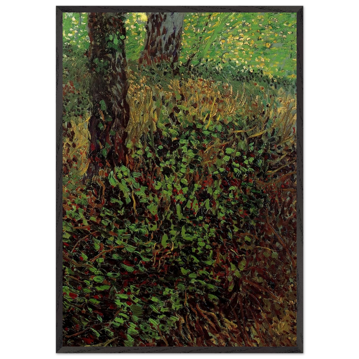 Undergrowth - Vincent van Gogh 70x100 cm / 28x40 inches Framed Art Print – Black Wooden Frame