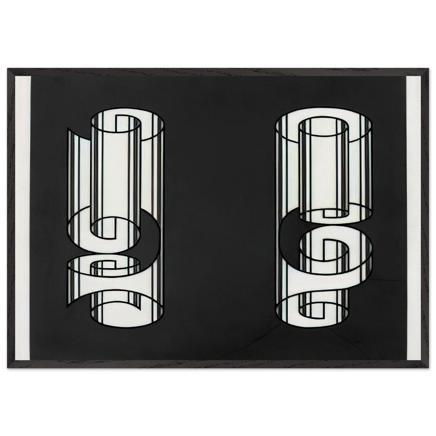 ROLLED WRONGLY 1931 - Josef Albers Framed Art Print – Black Wooden Frame - Default Title - -Framed Art Print