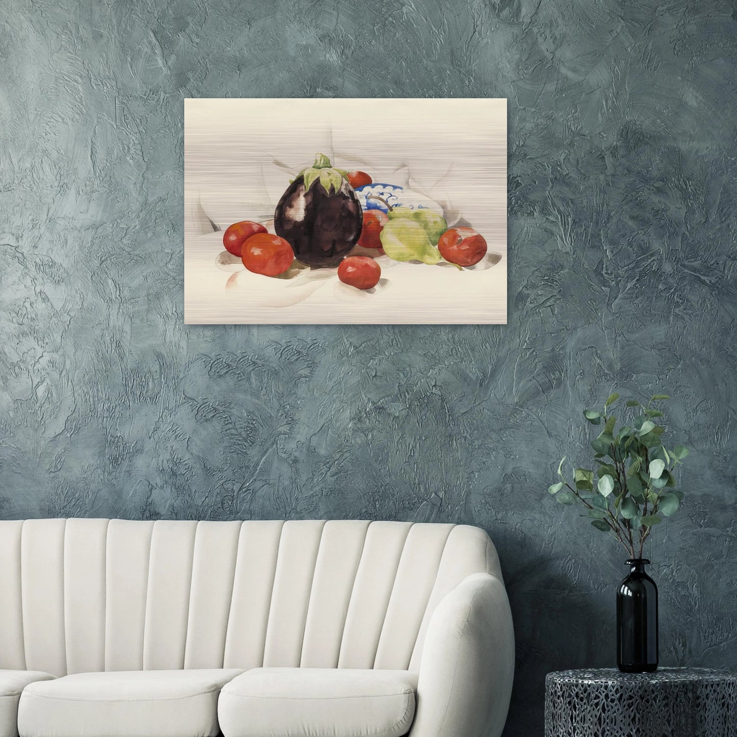 Eggplant and Tomatoes - 1926 - Charles Demuth Brushed Aluminum Print - 70x100 cm / 28x40 inches | Charles Demuth Aluminum Print | Charles Demuth Prints