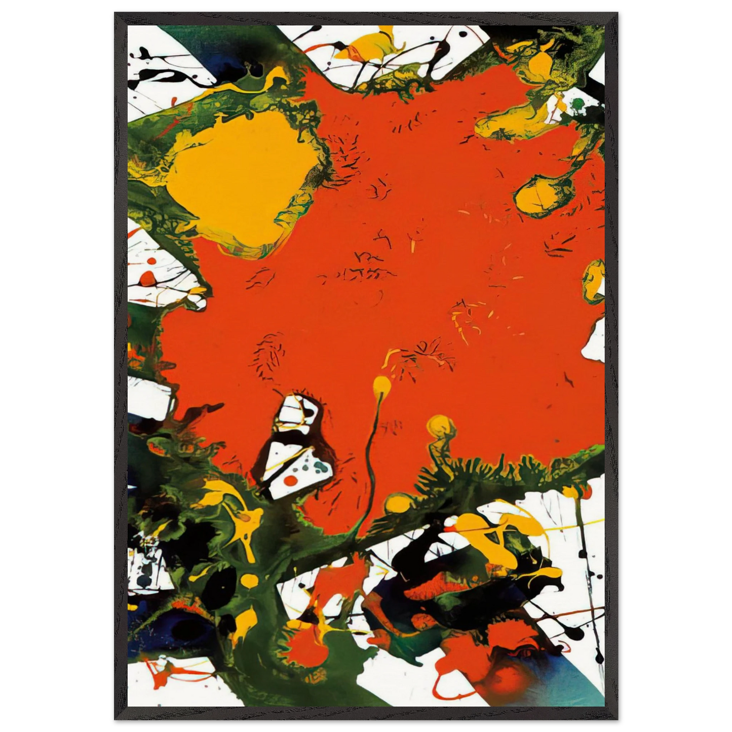 Untitled SFP94-127 SFF 1797 - Sam Francis Framed Art Print – Black Wooden Frame - Default Title - -Framed Art Print