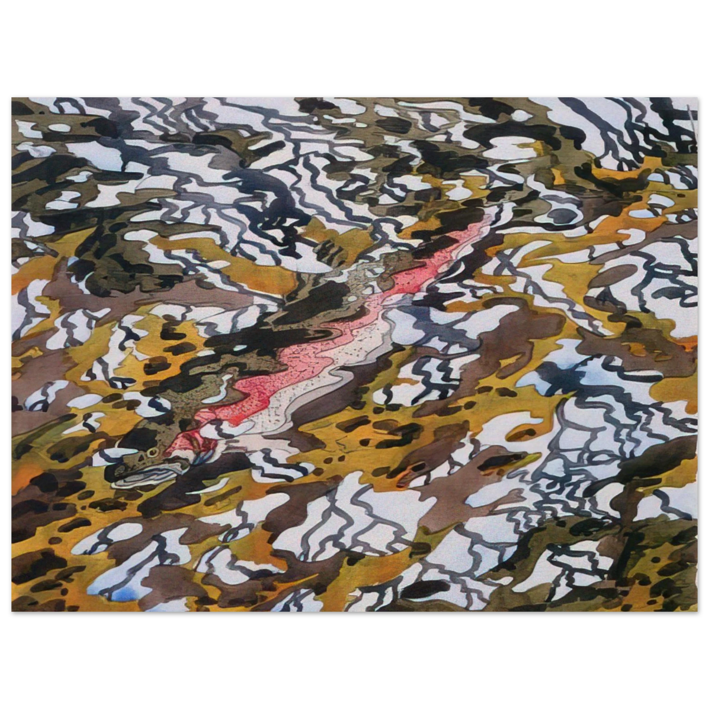 Neil Welliver - Trout and Reflected Tree - 1985 Fine Art Poster - Default Title