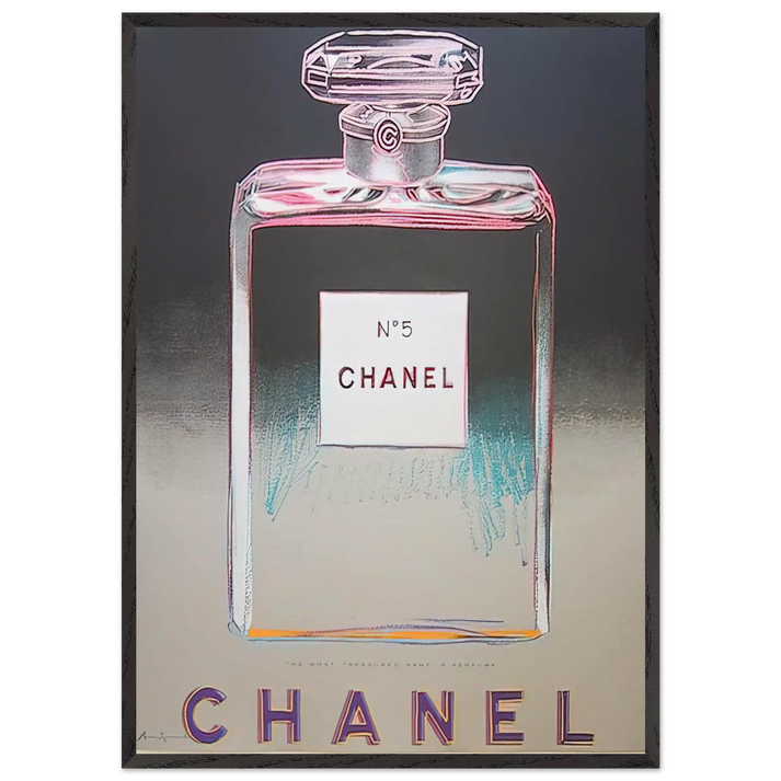 Chanel No 5 - Andy Warhol 70x100 cm / 28x40 inches Framed Art Print – Black Wooden Frame