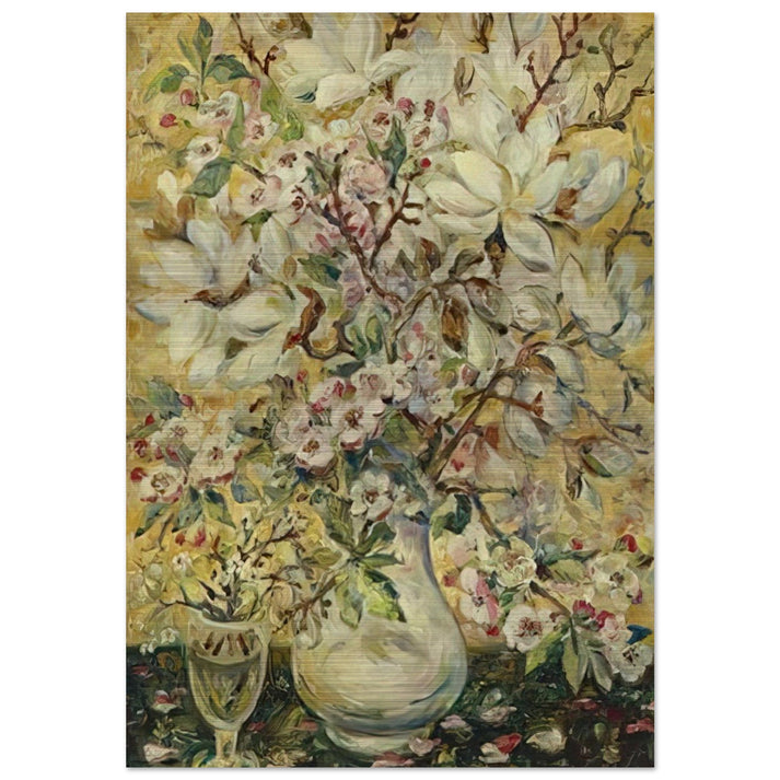 Flower vase - Post-Impressionism - Natalia Goncharova Brushed Aluminum Print - 70x100 cm / 28x40 inches | Natalia Goncharova Aluminum Print | Natalia Goncharova Prints