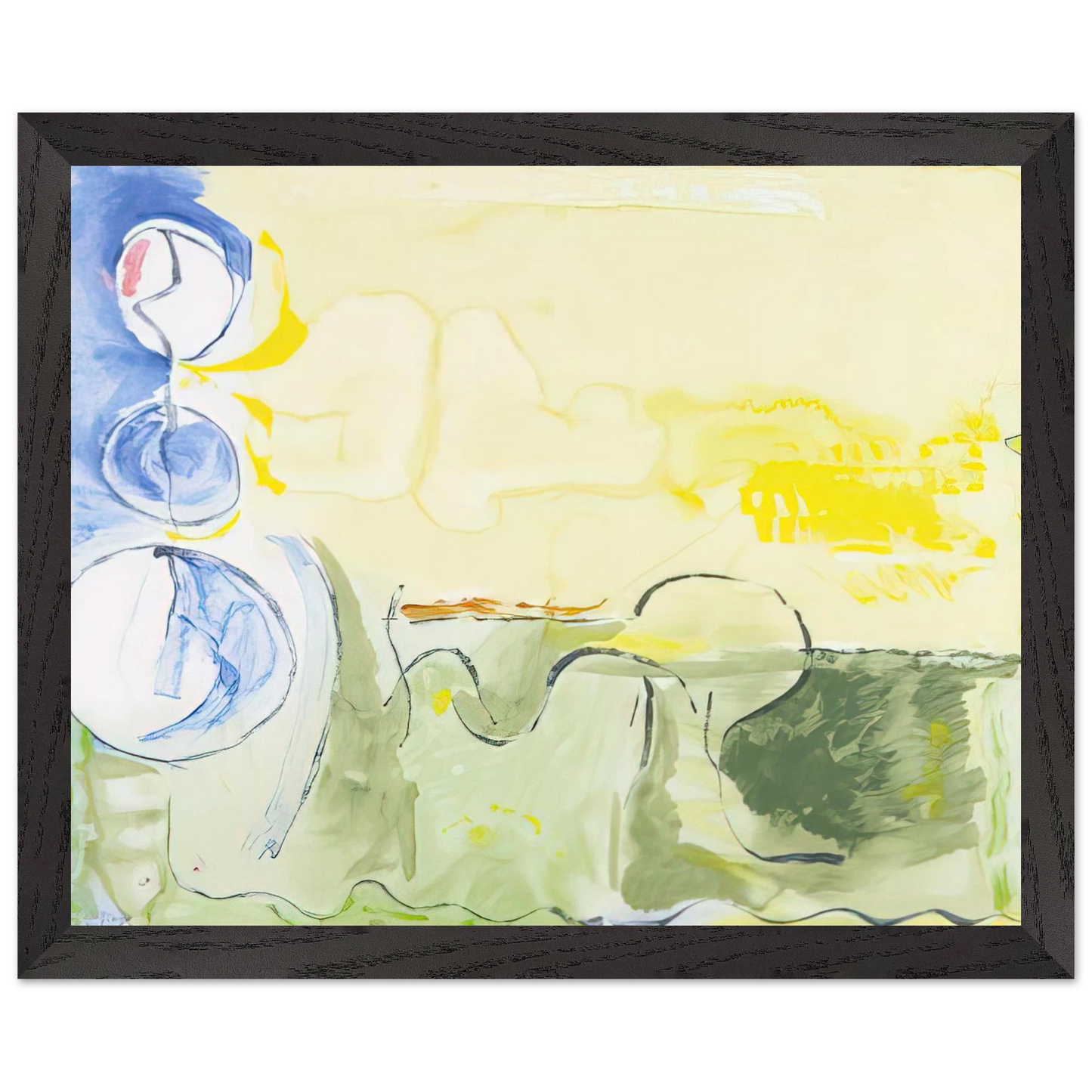 Helen Frankenthaler - Flotilla - 2006 Wall art - 45x60 cm / 18x24 inches - Premium Wooden Framed Poster With Fine Art Paper - Black frame