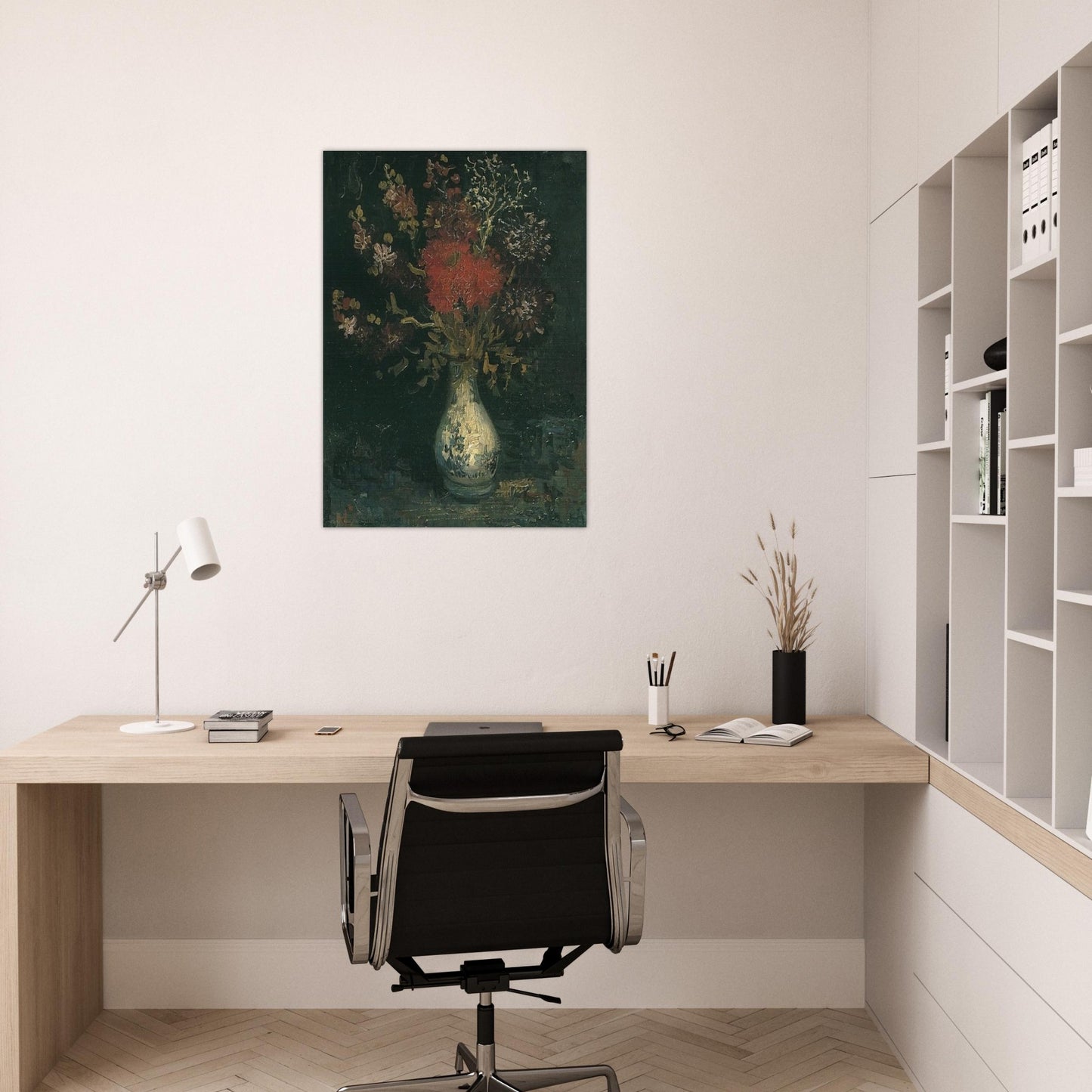 Vase with Flowers - Vincent van Gogh Brushed Aluminum Print - 70x100 cm / 28x40 inches | Vincent van Gogh Aluminum Print | Vincent van Gogh Prints