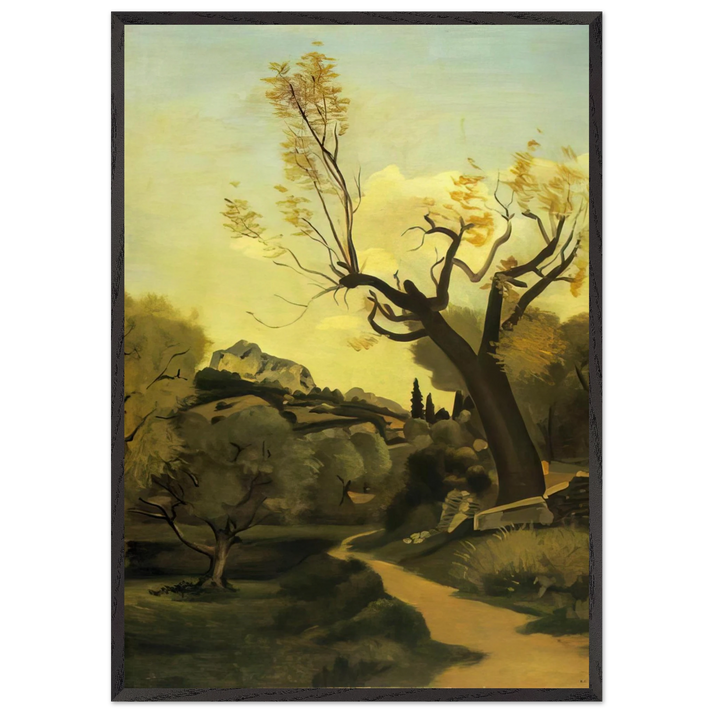 THE ROAD AND THE TREE - Andre Derain 70x100 cm / 28x40 inches Framed Art Print – Black Wooden Frame
