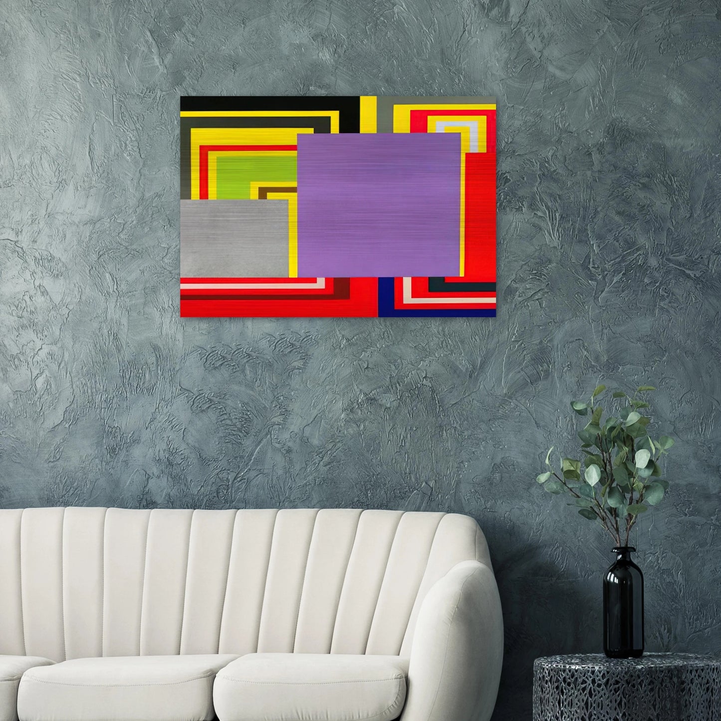 Cartoon Network - 1997 - Peter Halley Brushed Aluminum Print - 70x100 cm / 28x40 inches | Peter Halley Aluminum Print | Peter Halley Prints